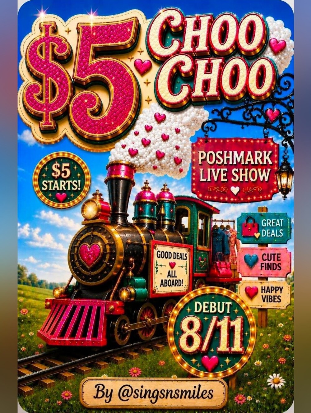 8/11 $5 Choo Choo LIVE SHOW RUN ITEM 1-50 - Picture 1 of 4
